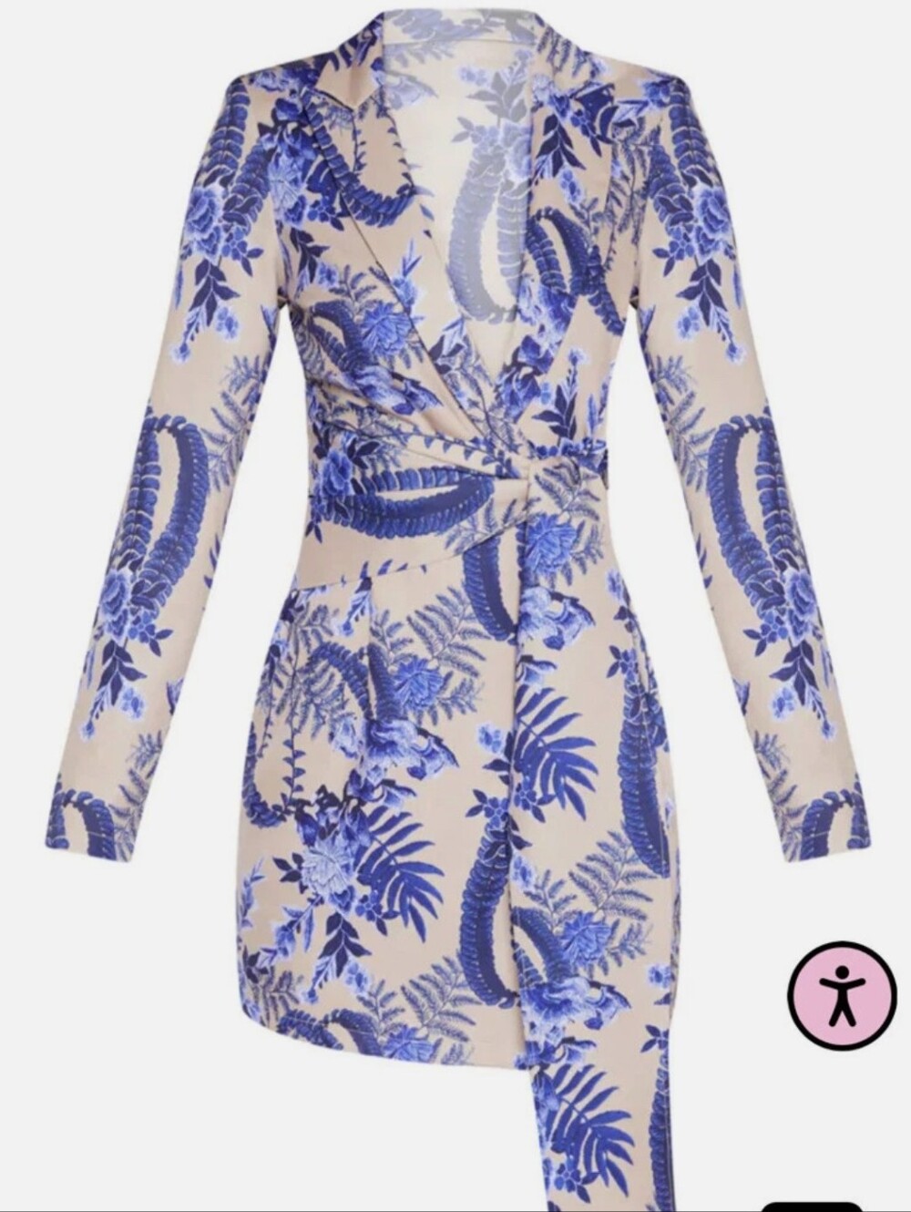 PrettyLittleThing Floral Blazer Wrap Dress - Picture 4 of 6